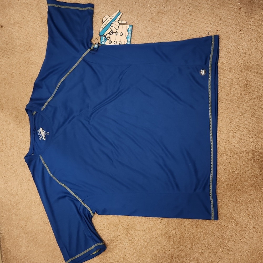NEW BEACH BROS MENS BLUE SWIM SHIRT UPF50+